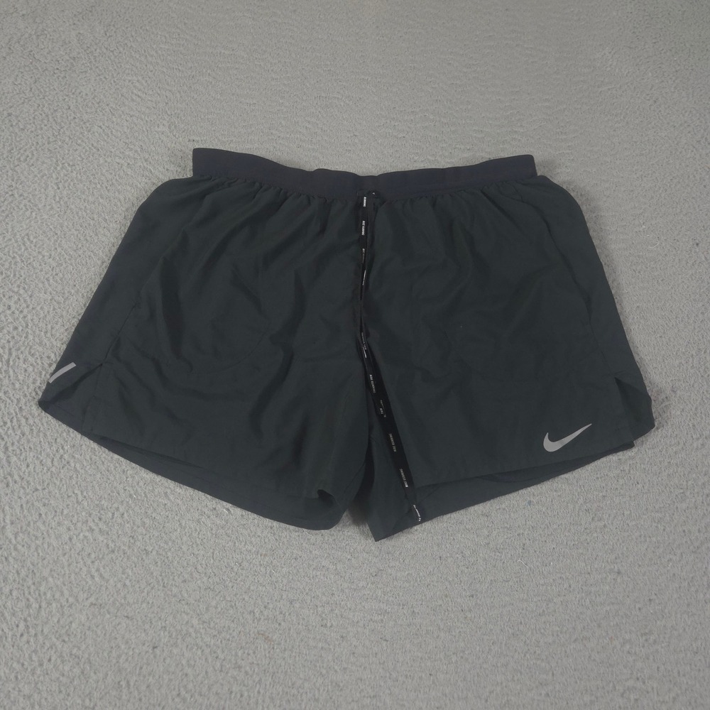 Nike Shorts Mens XL Black Stride Dri-FIT 5" 2-in-1 Brief-Lined Running Athletic